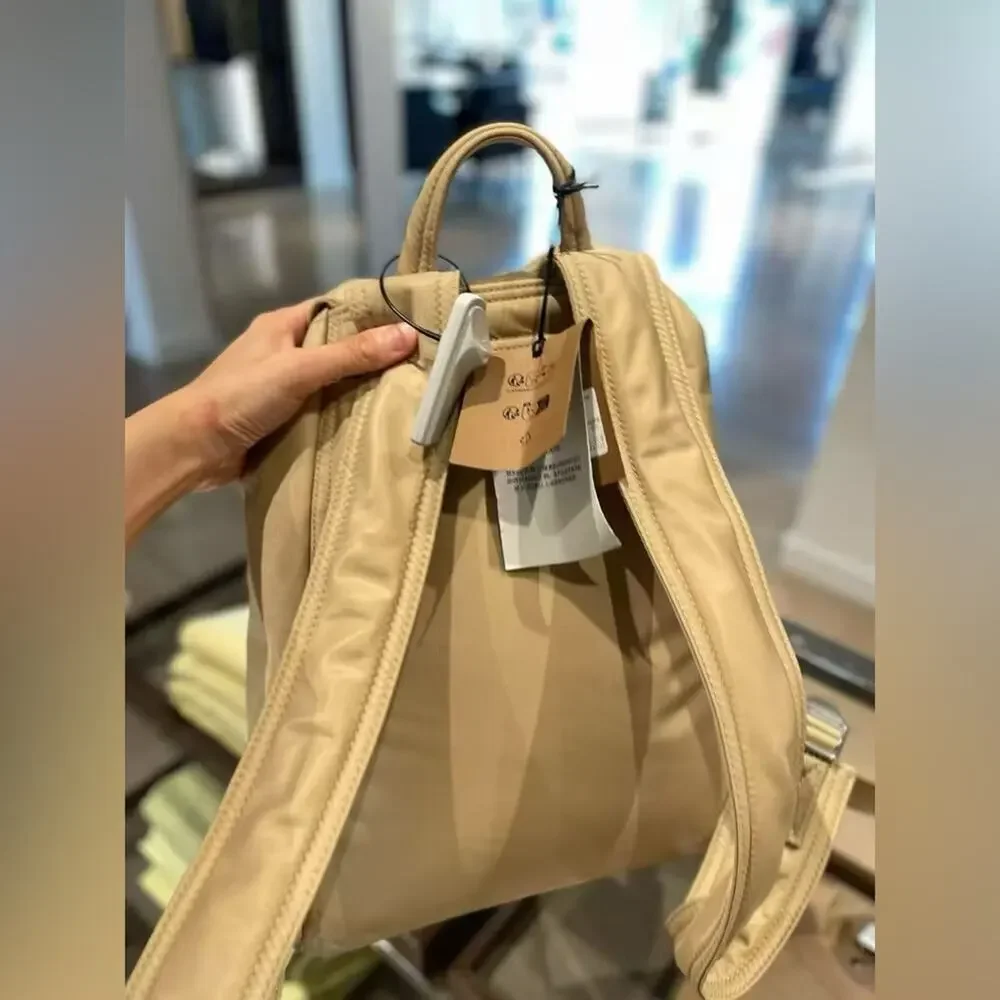 Sale ends 6/29 Burberry nylon Tan Backpack with logo nwt small